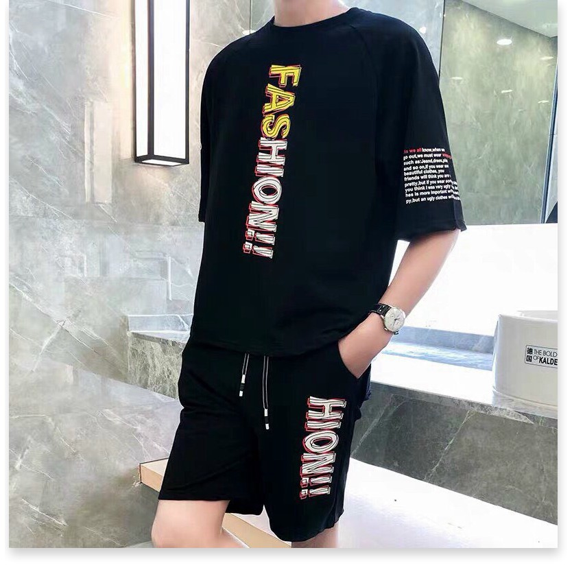 SET BỘ THỂ THAO NAM PHONG CÁCH HỌA TIẾT CÁ TÍNH THUN CO GIẢN 4 CHIỀU THOÁNG MÁT LANA FASHION