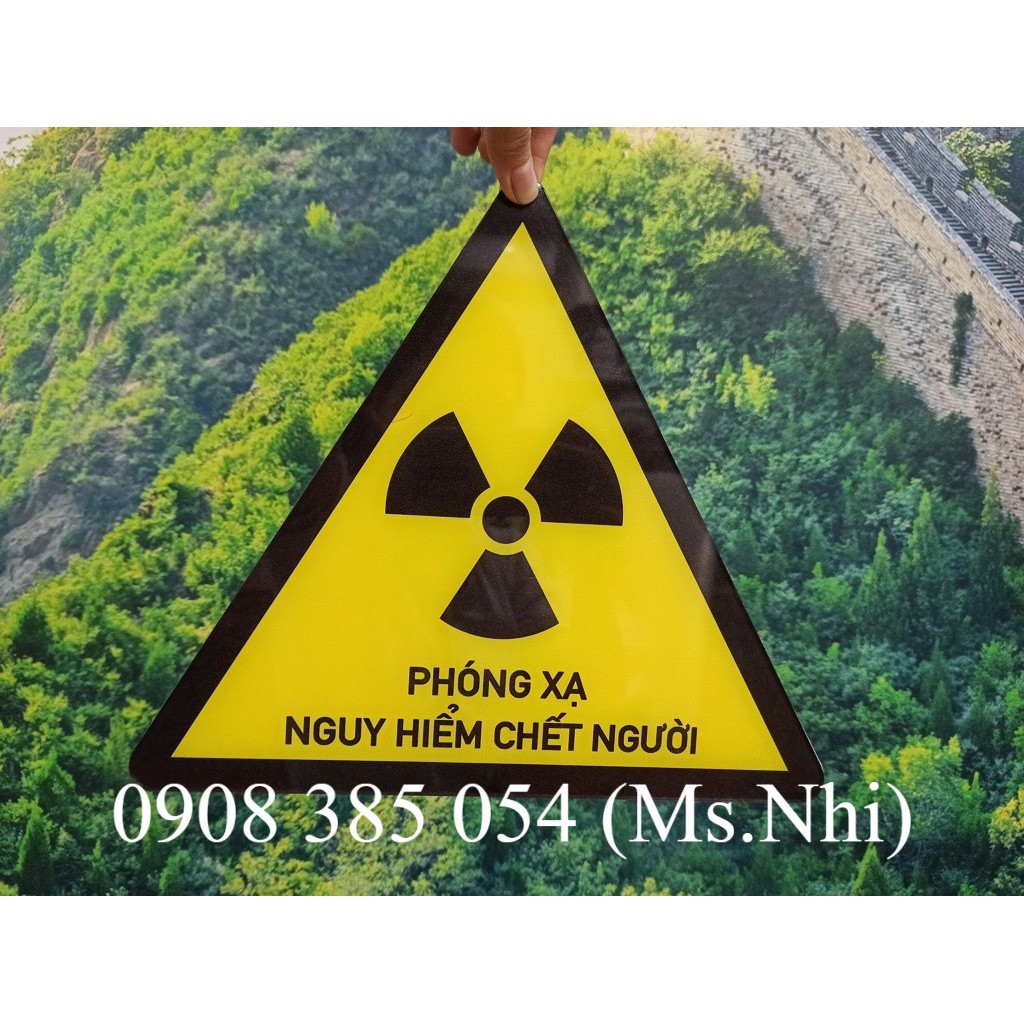 Bảng cảnh báo phóng xạ nguy hiểm chết người chất liệu mica siêu bề - D=30cm- Hình thật