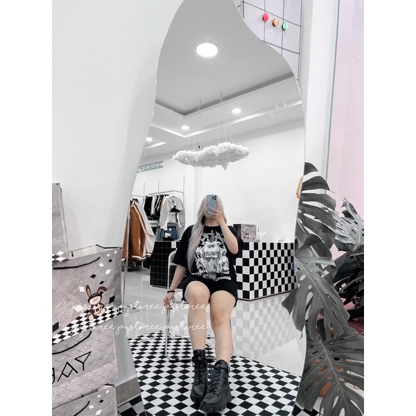 Áo Thun Tay Lỡ Unisex HADES SÓI màu ĐEN  /Nam nữ unisex/ Áo phông cổ tròn form rộng Jaystoree