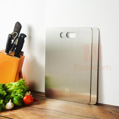 Thớt inox cao cấp Foodcom chất liệu inox 201  kích thước 23 x 30 cm  không han gỉ chống ẩm mốc, kháng khuẩn