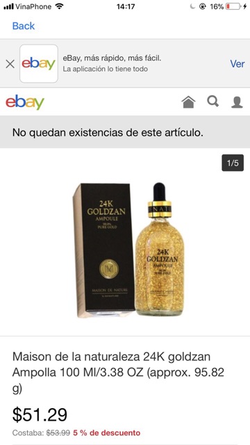 Serum 24k Goldzan Ampoule 99,9% pure gold Maison De Nature