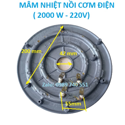 Mâm nhiệt nồi cơm điện công nghiệp 1900-2000w đường kính 270mm