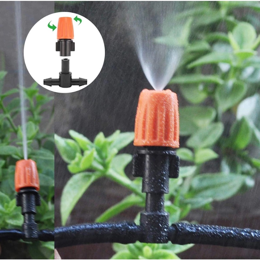 Béc phun sương cam béc đồng kèm T nối ống 5x7mm - MHL