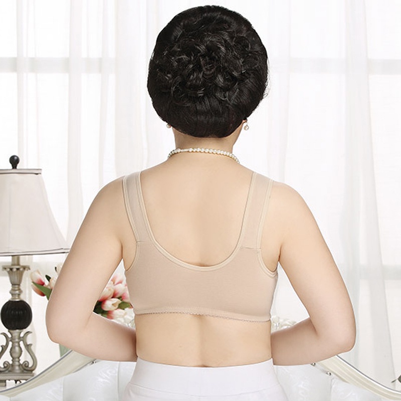 Áo Ngực Thể Thao Không Gọng Vải Cotton Cài Khóa Trước Plus Size