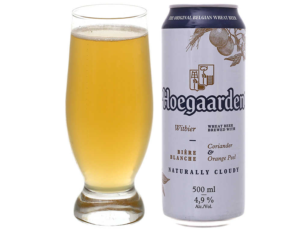 Bia Bỉ Hoegaarden Original lúa mì chính hiệu thùng 12 lon  / Lốc 6 lon Bia Bỉ Hoegaarden Original 500ml