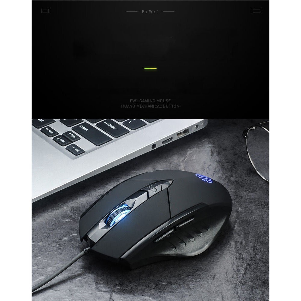 Chuột chơi game inphic PW1H chuột văn phòng có dây (phiên bản 6 phím) Độ phân giải: 1200dpi - Hàng chính hãng