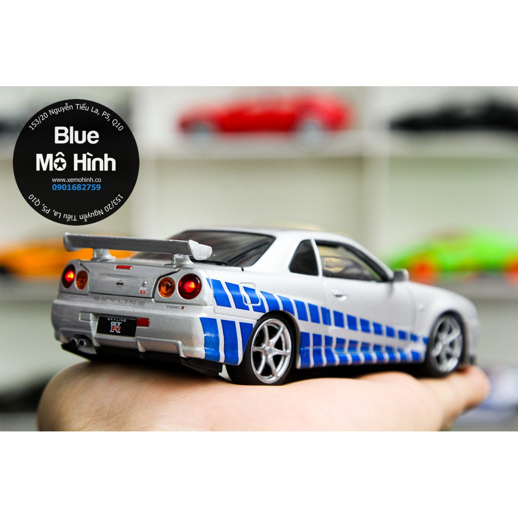 Blue mô hình | Xe mô hình Nissan Skyline GTR Paul Walker phim Fast and Furious 1:32