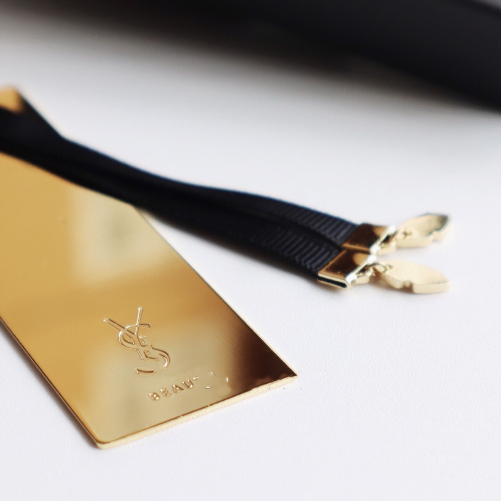 Vip Quà Tặng Y * L Bookmark Hình Chữ Nhật Bằng Kim Loại Tráng Gương Kèm Hộp Đựng