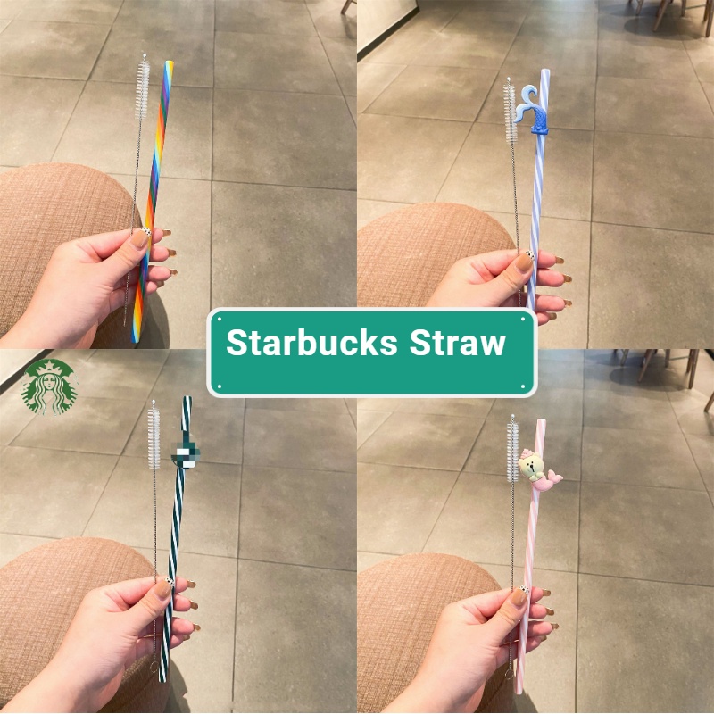 Nắp Đậy Ống Hút Bằng Silicon Chống Bụi Hình Starbucks Sáng Tạo