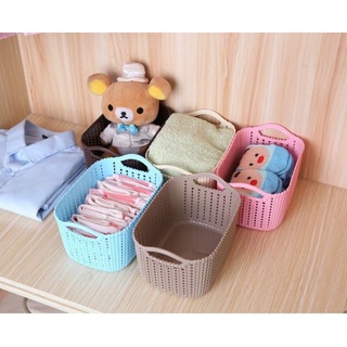 Giỏ đựng đồ dùng cá nhân vintage giả mây đa năng bằng nhựa bền