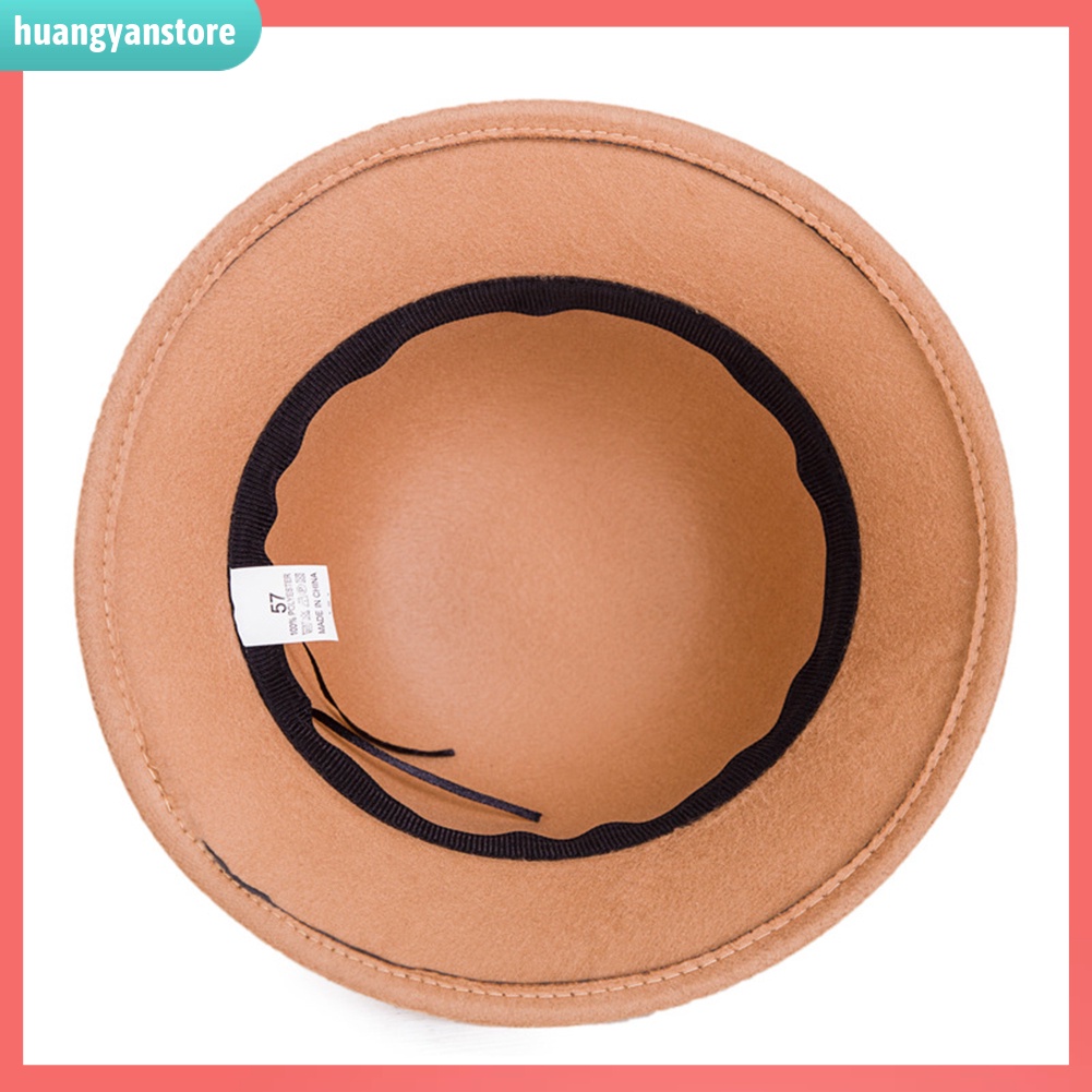 HY| Mũ len màu trơn có đính nơ xinh xắn dành cho nữ