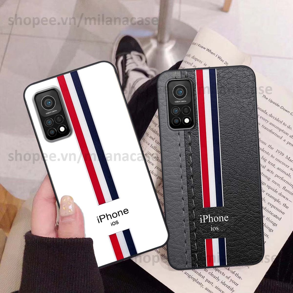 Ốp Xiaomi Mi 10T Pro in giả da phong cách thể thao, cá tính, thời trang