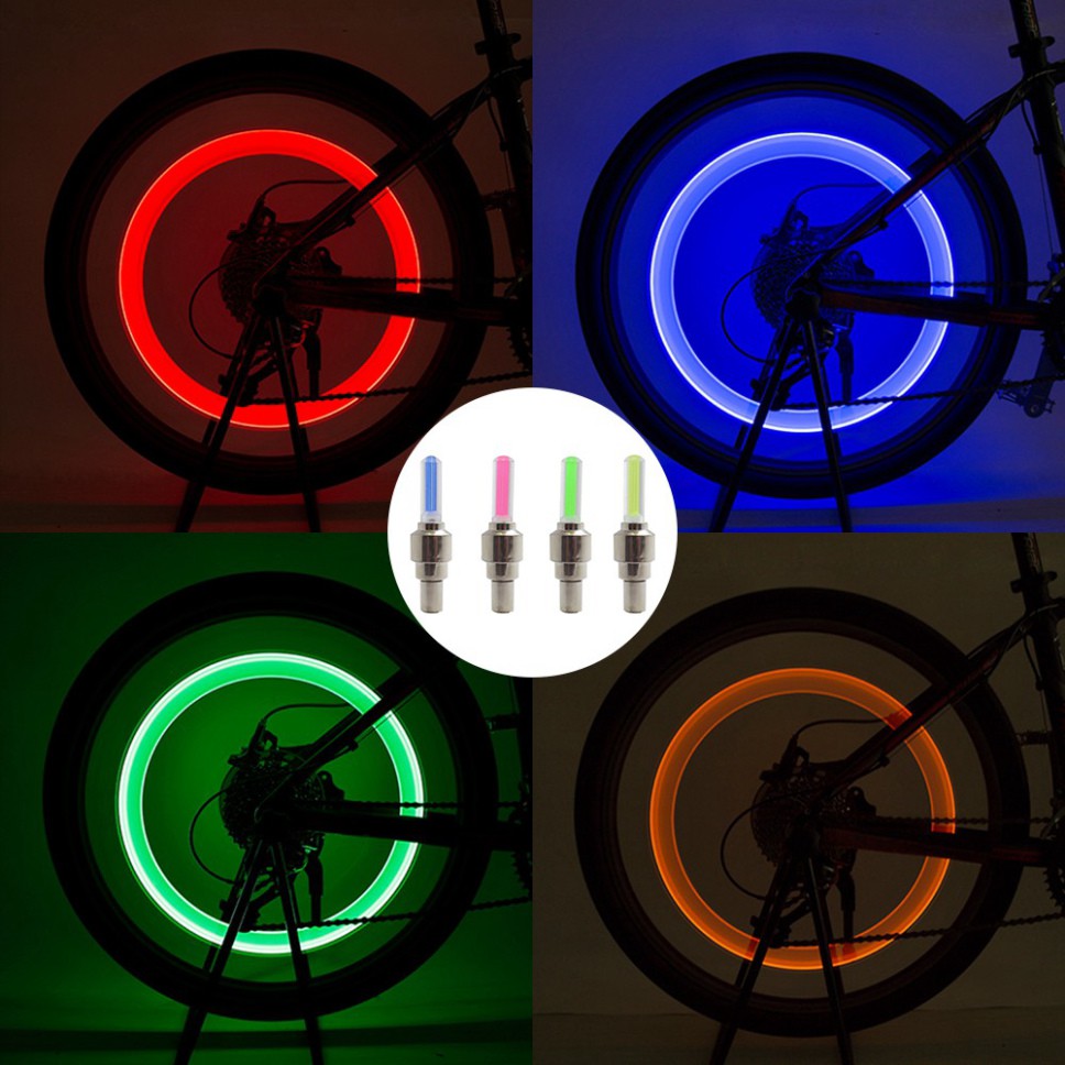 Đèn Neon Bike Spoke Light Mini LED Xe đạp Vòi van đèn Mũ
