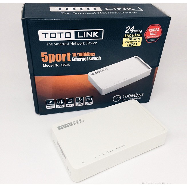 Switch Chia Mạng 5 Cổng Gigabit Totolink S505G