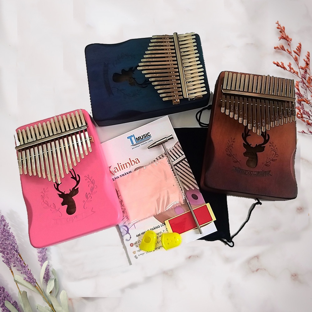 Đàn Kalimba Cega 17 Phím Gỗ Nguyên Tấm Mahogany Cao Cấp Kèm Full Phụ Kiện