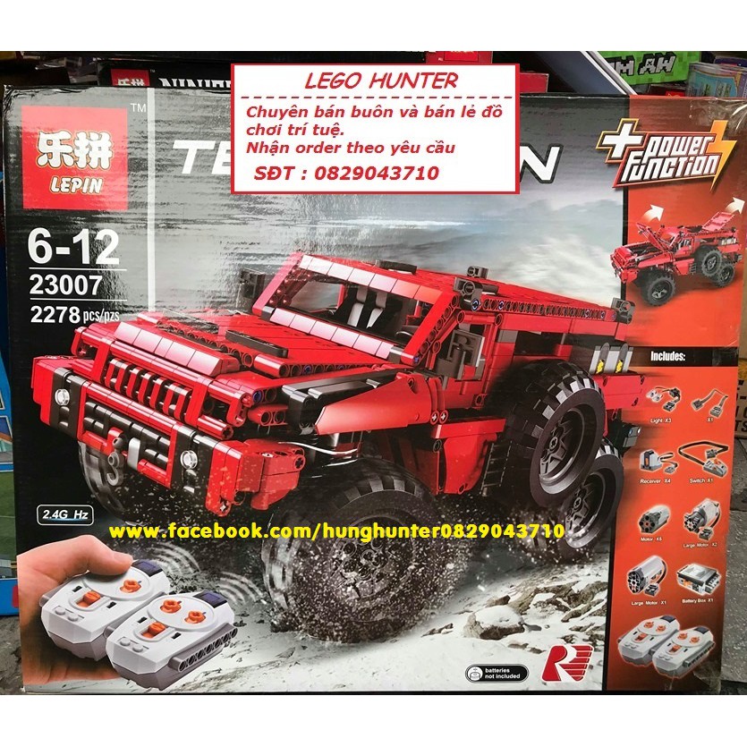 Bộ lắp ráp Lego Technic Xe bán tải vượt địa hình điều khiển từ xa Lepin 23007 Power Funtions