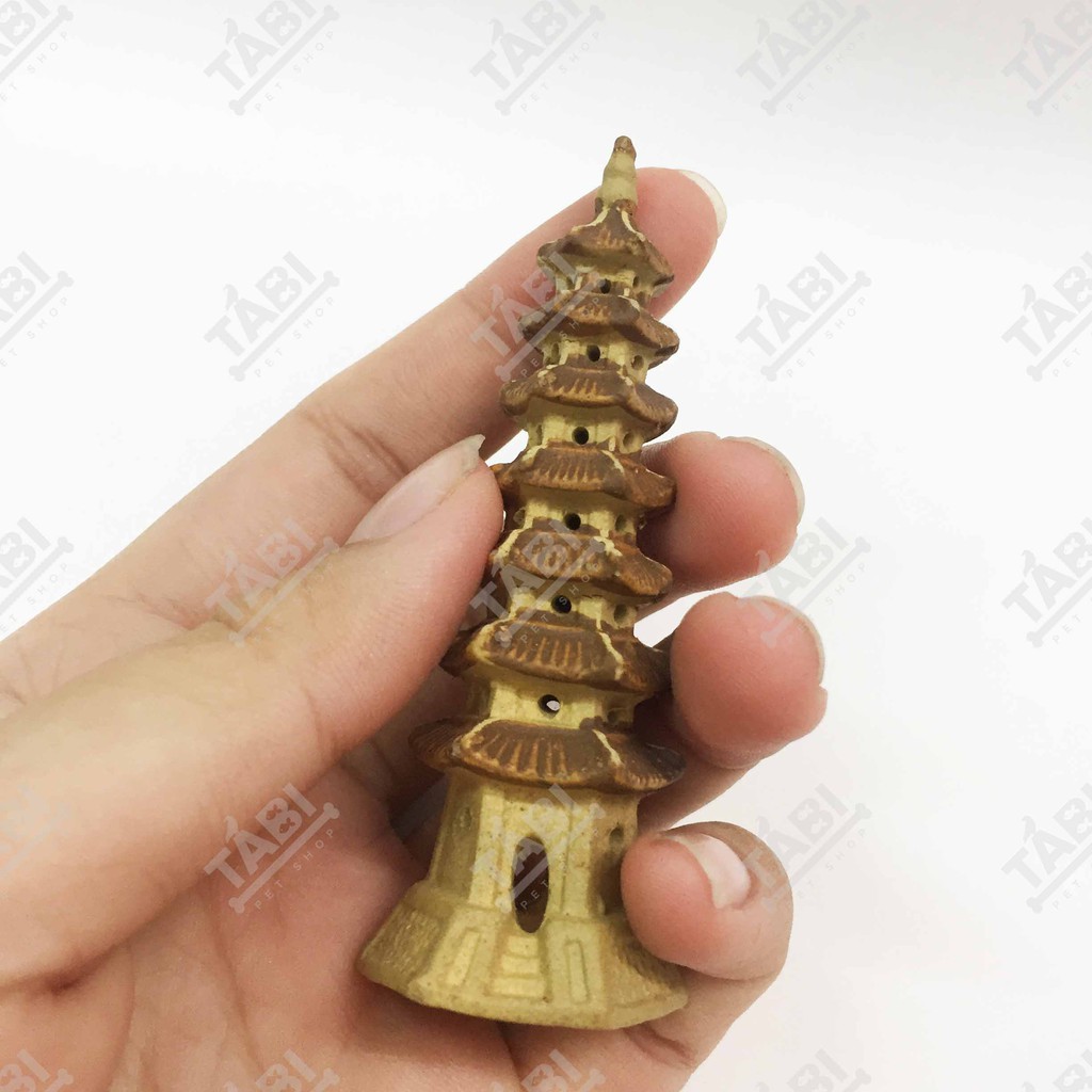 [NHẬN QUÀ KHI MUA ĐƠN 39K] [Tiểu Cảnh] Tháp 7 Tầng (Không Men) Trang Trí Hồ Cá, Bể Cá.