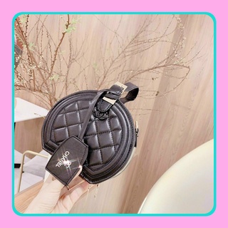 (GIÁ HỦY DIỆT) Túi đeo chéo - Túi cốp trống tròn cầm tay thời thượng màu đen huyền bí