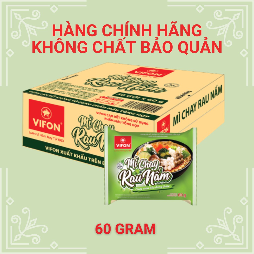 Thùng 30 Mì Chay Rau Nấm VIFON (60g/Gói) | BigBuy360 - bigbuy360.vn