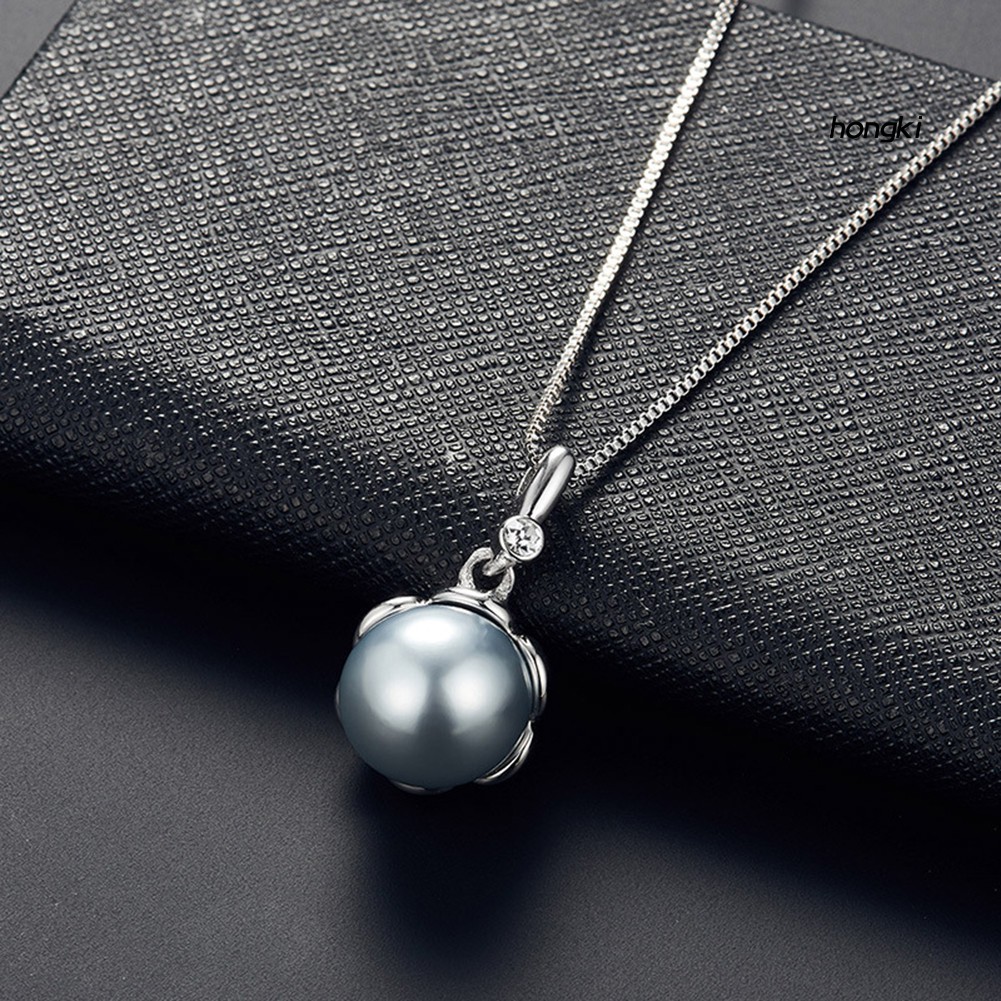 Bộ Dây Chuyền + Khuyên Tai Đính Ngọc Trai Nhân Tạo Xinh Xắn Thời Trang Cho Phụ Nữ