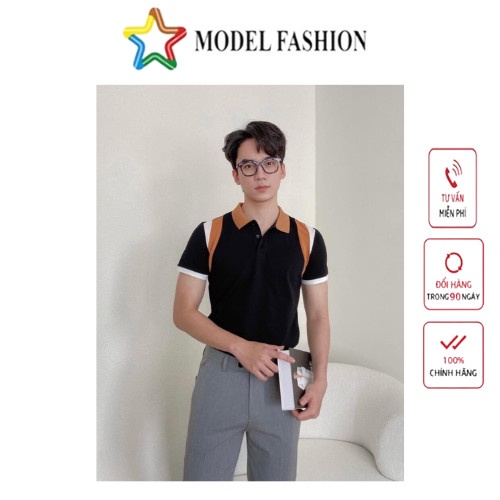 Áo thun polo nam nữ tay ngắn cộc đẹp sọc vai hàn quốc Model Fashion