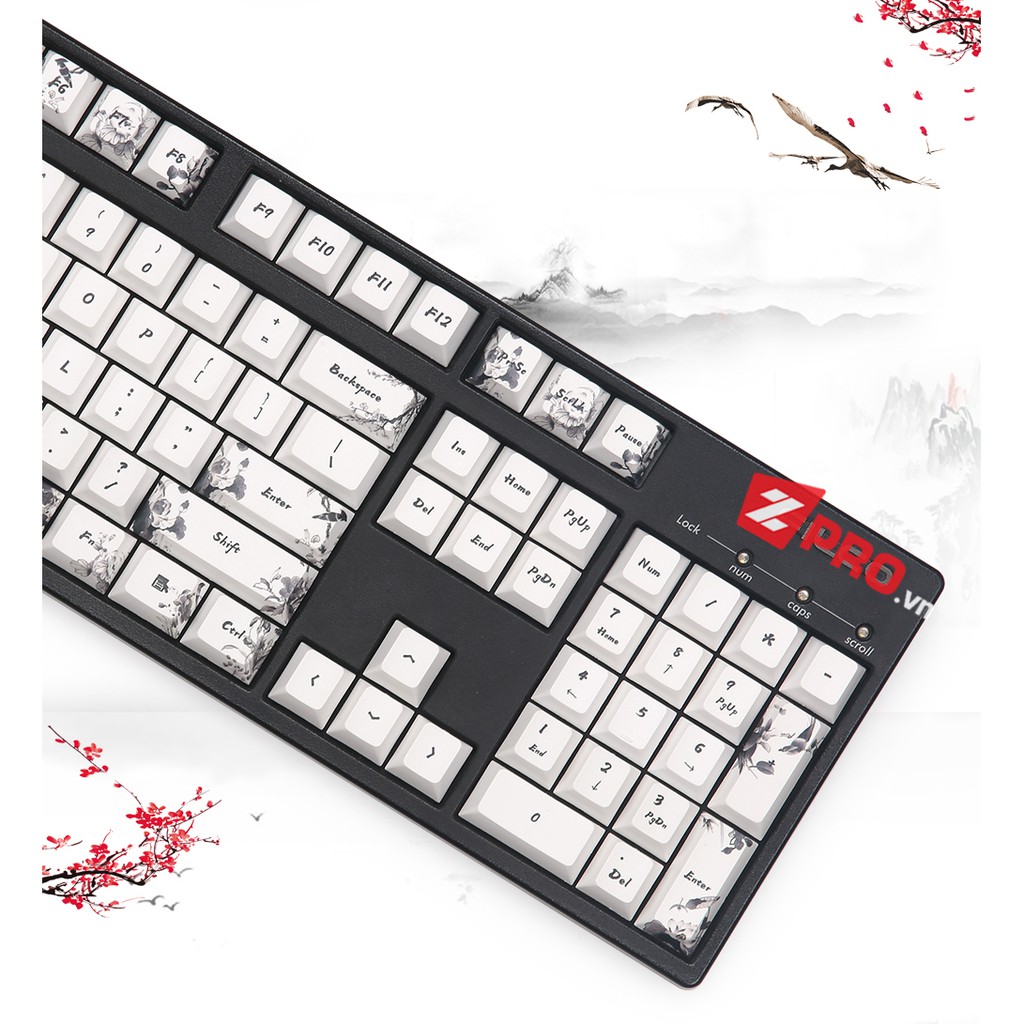 Bộ Keycap PBT Ink China Style 127 Phím