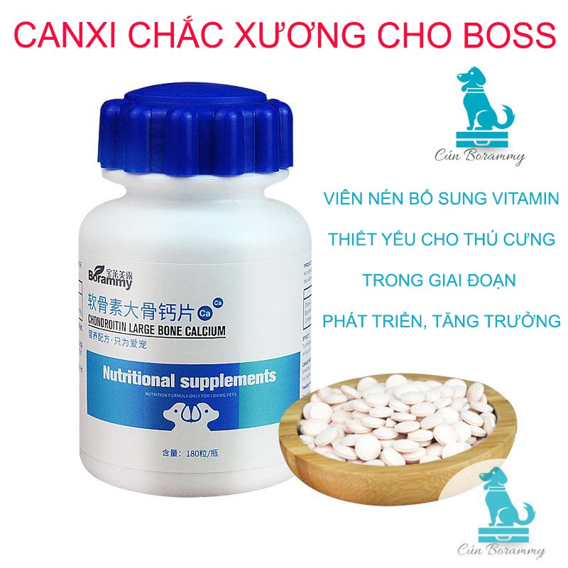 [ 1 viên ] Bổ Sung Vi Lượng ,Canxi Tổng Hợp , Dưỡng Lông Dành Cho Chó Và Mèo BORAMMY