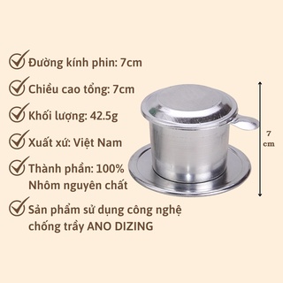 Bộ Phin Nhôm - Phin Pha Cà Phê 7cm*7cm - Dùng pha 1 ly