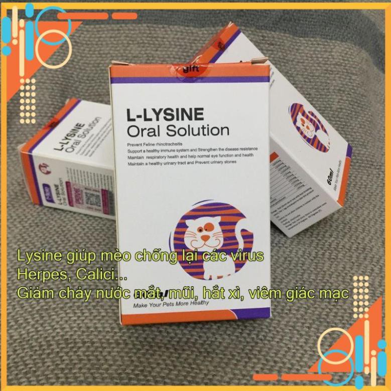 COMBO Lysine, Taurine uống và Nhỏ mắt mũi cho mèo (trị calici, herpes viruss)viêm loét giác mạc, xổ mũi