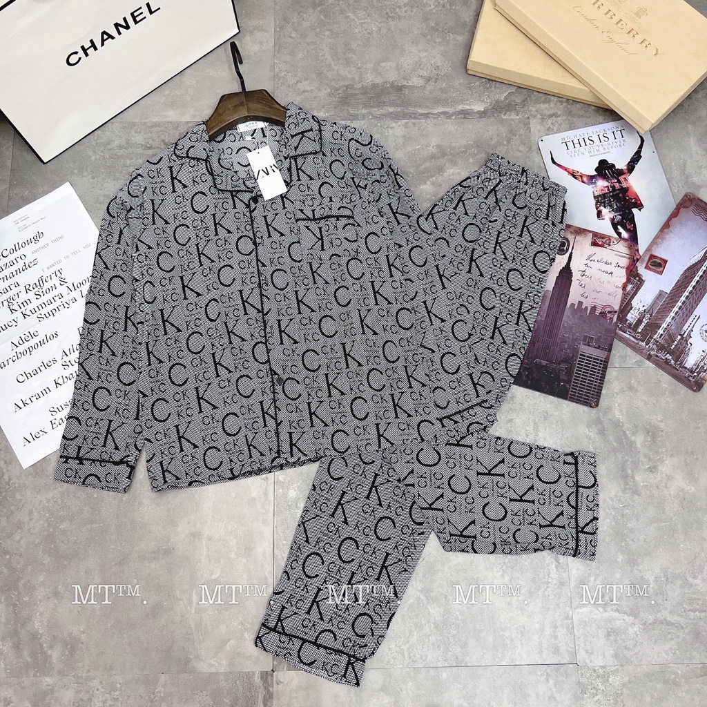 Bộ Ngủ Pyjama Lụa Dài Tay Phù Hợp Cả Nam Và Nữ, Bộ Đồ Ngủ Dài Tay Chất Lụa Cao Cấp