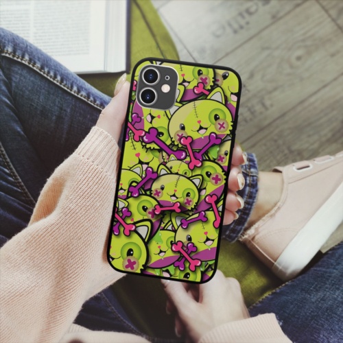 Ốp lưng iphone SAMSUNG hình skull cats collage art pop art đẹp cạnh vuông  cho iPhone PAP20210653