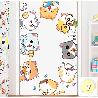 Decal dán tường Mèo vàng đáng yêu