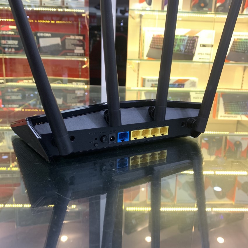 Bộ phát wifi 6 Asus RT-AX55 Băng tầng kép, Chuẩn AX1800, Chíp xử lý quad-core1,5Ghz (Hàng chính Hãng)