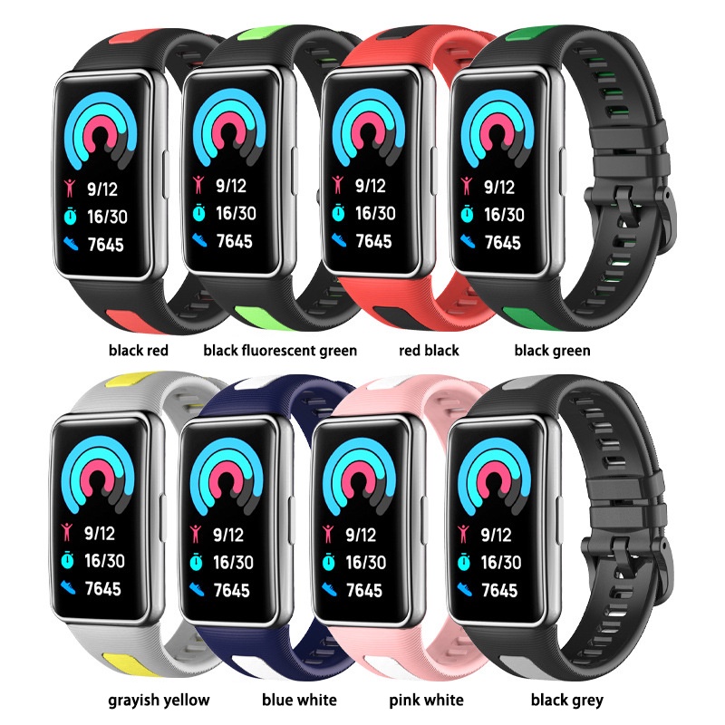 Dây Đeo Thay Thế Chất Liệu Silicon Màu Trơn Cho Huawei Band 6 6 pro Honor Band 6