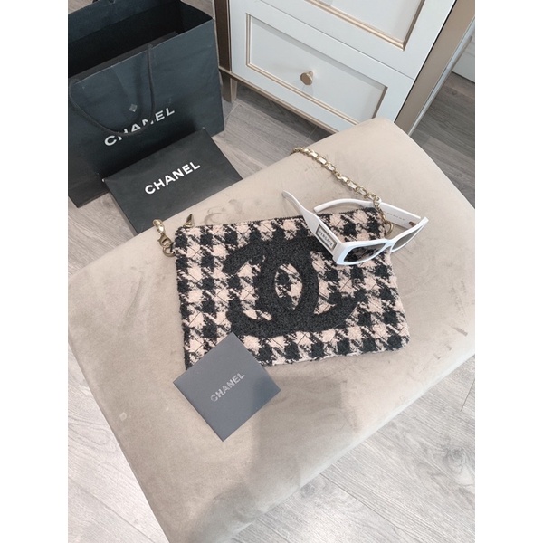 Túi cầm tay nữ Chanel dạ tweed supper sale fullbox