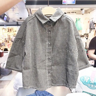 Sơ mi kẻ caro cho bé trai (ảnh thật khách mặc)
