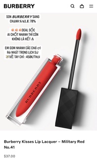 SON 𝘽𝙐𝙍𝘽𝙀𝙍𝙍𝙔 sang chảnh 𝐒𝐀𝐋𝐄 70% store Mỹ