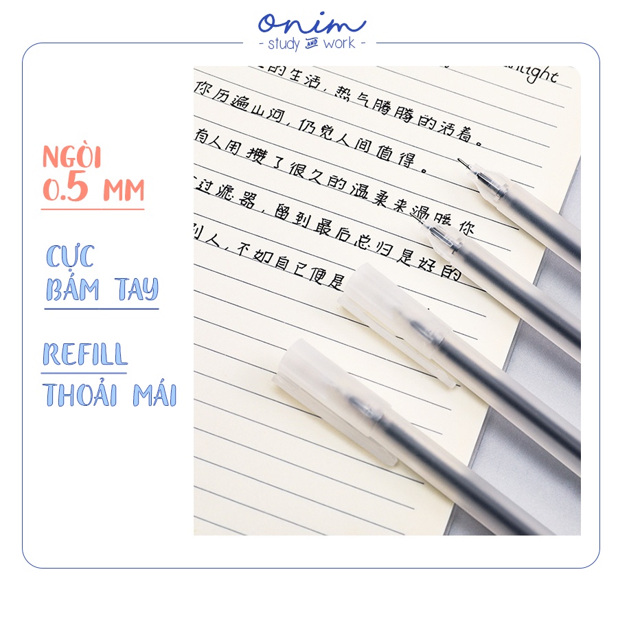 Bút bi nước mực gel ngòi 0.5mm ONIM bản dupe Muji - ngòi thay thế