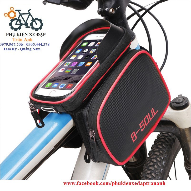 Túi đôi treo sườn xe đạp B-Soul có kệ điện thoại | BigBuy360 - bigbuy360.vn