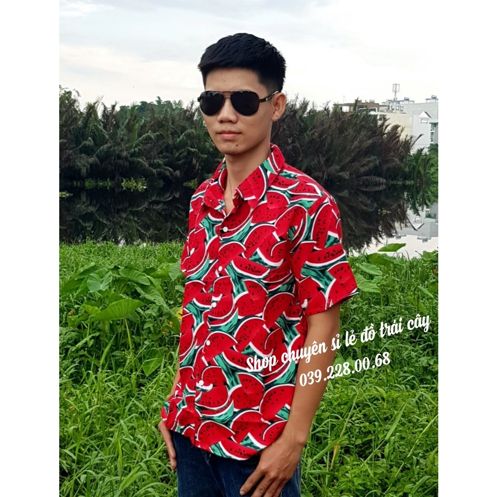 (chất kate thái 1 - kho HCM) bộ hấu đỏ đi biển, team - bộ hoa quả, trái cây big size - chuyên sỉ lẻ - nhuhuyen shop