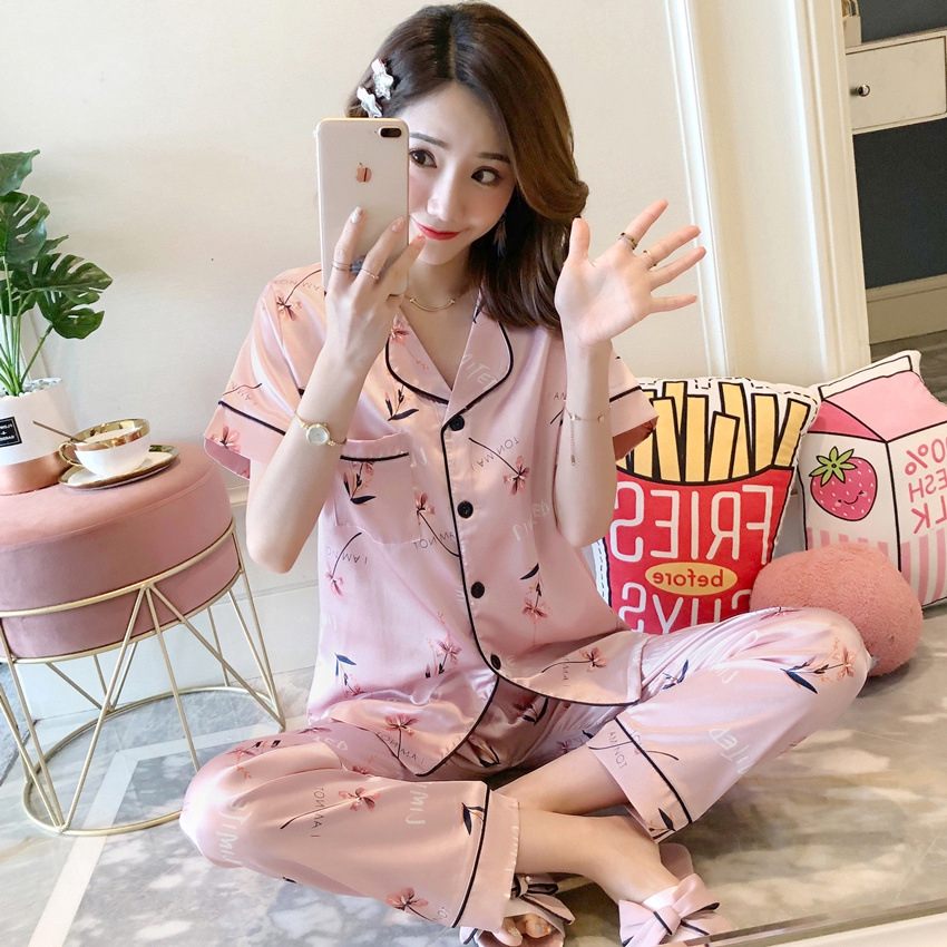 Bộ Đồ Ngủ Pijama Chất Lụa Satin Plus Size M-5XL