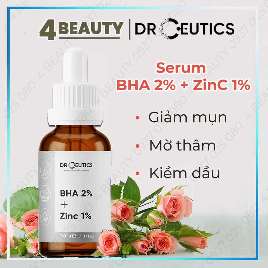 Tinh chất dưỡng Serum BHA 2% + ZinC 1% Giảm Mụn Và Giảm Sưng Mụn - Serum DrCeutics