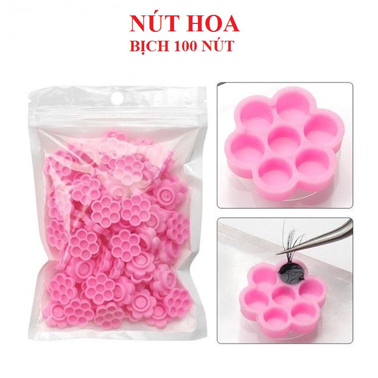 100 Nút Đựng Keo Hoa Mai, Nút Hoa Đựng Keo 1 Túi 100 Cái_Nút Keo_Dụng Cụ Nối Mi_ Phụ Liệu Mi Hậu