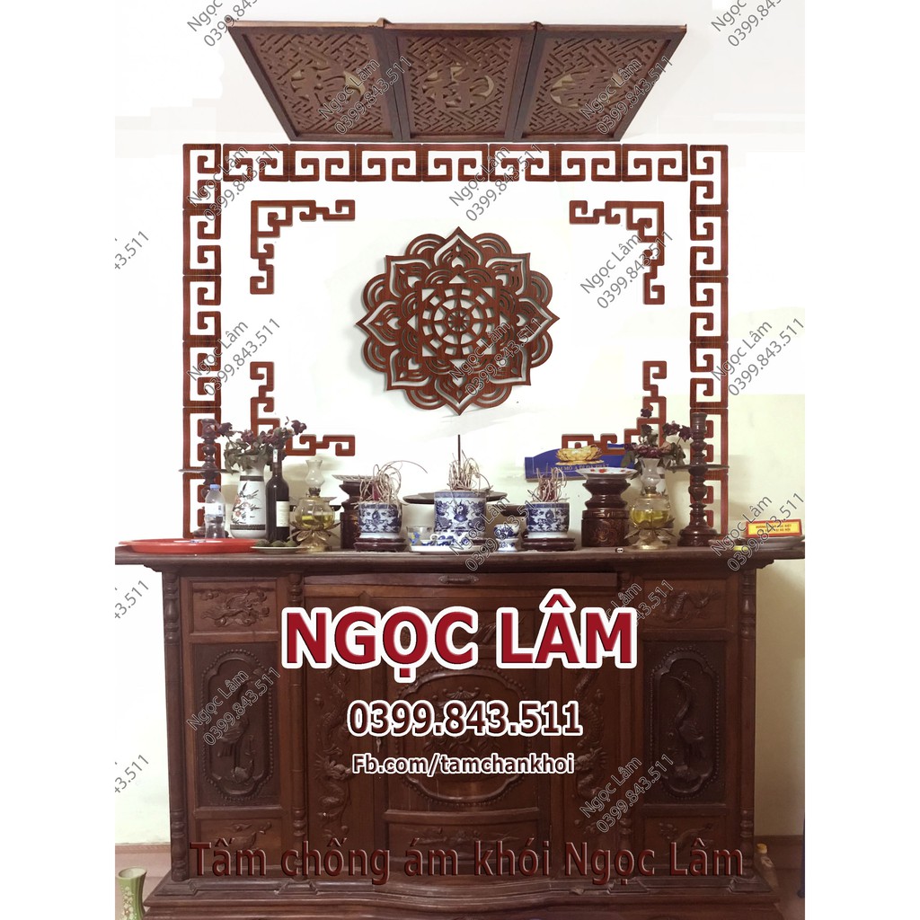 Ốp trang trí ban thờ 41x41cm hoa Sen Mandala