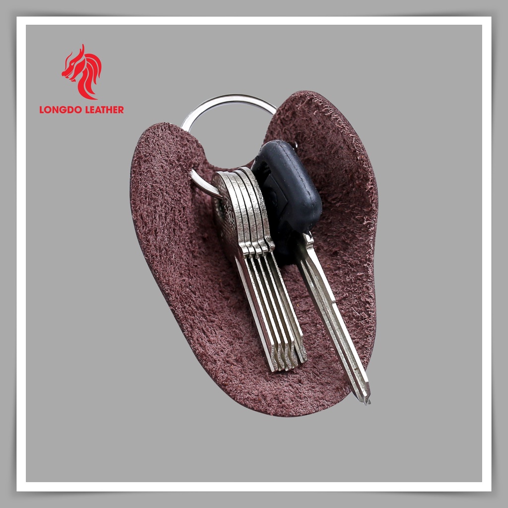 Móc chìa khóa da bò, bảo hành 5 năm, hàng chính hãng thương hiệu Longdo Leather MK03