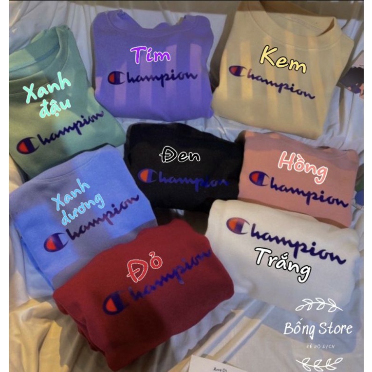 [Rẻ Vô Địch] Áo swt nỉ cổ tròn cotton tay bồng ------- ÁO NỈ THÊU CHAMPION | BigBuy360 - bigbuy360.vn