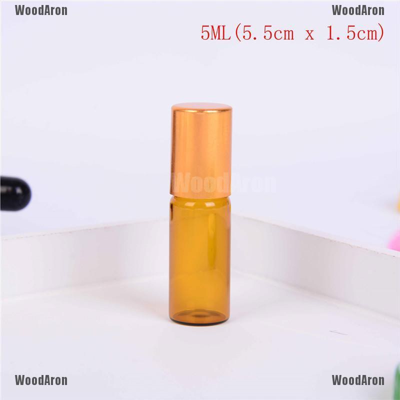 Bộ 5 chai thủy tinh rỗng đựng nước hoa/tinh dầu màu hổ phách 5/10ml | BigBuy360 - bigbuy360.vn