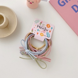 Set 6 Dây Thun Cột Tóc Co Giãn Nhiều Màu Sắc