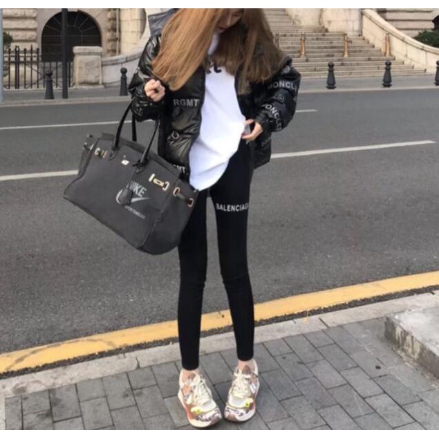 Quần Legging Balen-ciaga Lưng Cao Thiết Kế Ôm Sát Tôn Dáng