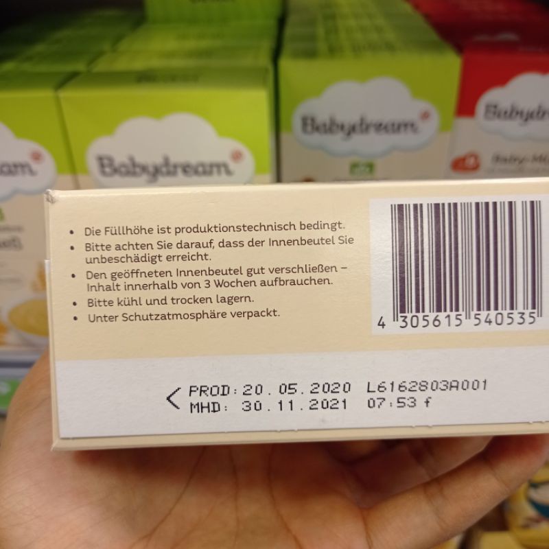 Bột ăn dặm ngũ cốc hoa quả Của Đức Babydream 300g